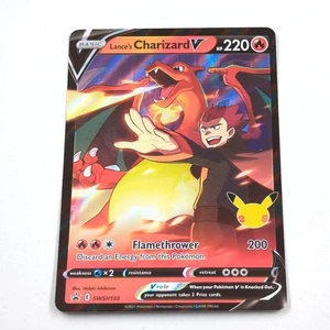Pokemon Lance's Charizard V Celebrations SWSH133 Black Star Promo LP - Picture 1 of 5