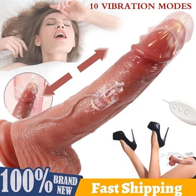 Consolador vibrador telescópico realista juguetes sexuales para mujeres control remoto Foto 1 de 4