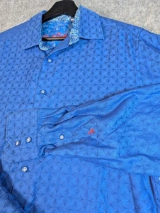 Robert Graham Mens Shirt Medium Blue pattern Button Long sleeve Casual Dressy - Picture 1 of 9