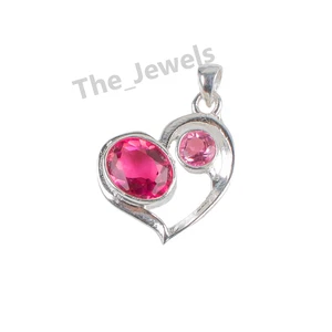 Pink Tourmaline Gemstone 925 Sterling Silver Handmade Jewelry Partywear Pendant - Picture 1 of 6