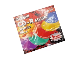 Maxell CD-R Music XL-II80 80 min 5 Pack Colour Mix Blank Disc Brand New & Sealed - Picture 1 of 8