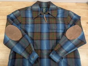 Vintage Lauren Ralph Lauren karierte Jacke/Sakko aus Wolle & Leder mit Reißverschluss - Petite - Bild 1 von 10