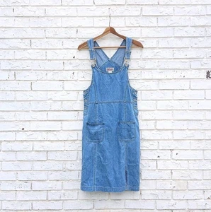 Vintage Bill Blass Denim Jumper Overall Dress Size 8 - Picture 1 of 7