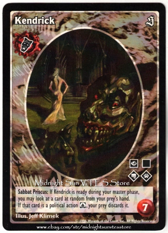 Kendrick Nosferatu Antitribu The Sabbat V:TES VTES Vampire CCG - Image 1 of 1