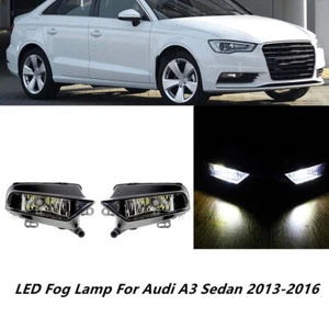 Left Right LED Front Bumper Fog Lights Driving Lamps For Audi A3 Sedan 2013-2016 - Picture 1 of 9