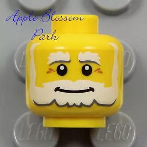 NUOVO LEGO SANTA SMILE MINIFIG TESTA barba bianca vecchio regno/castello gnomo re - Foto 1 di 3