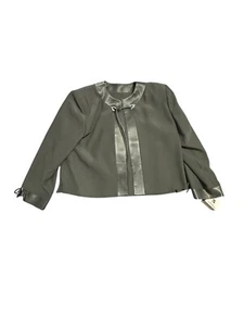Vintage Ideas By Barbara Dress With Top Jacket Olive Green Ruffles Size S - Picture 1 of 8