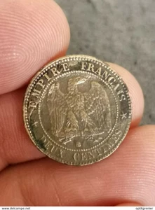 2 CENTIMES NAPOLEON III 1855 BB TETE NUE / FRANCE - Picture 1 of 2