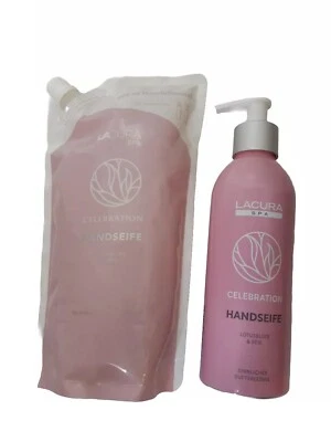 6tlg LACURA SPA HANDSEIFE 3x300 ml & Nachfüllbeutel 3x600 ml - Lotusblüte & Reis - Bild 1 von 4