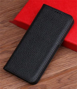 Business Echtleder Klapphülle Magnet Cover Flip Case Handytasche für SAMSUNG - Picture 1 of 13