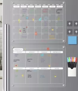 17x12 Acrylic Magnetic Dry Erase Calendar Board For Fridge Month Week Planner - Picture 1 of 4