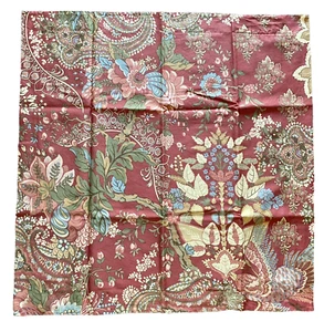 Pottery Barn quadratischer Euro-Schein 100 % Baumwolle fasst 26"x26" rot Paisley Vogel Blumen - Bild 1 von 6
