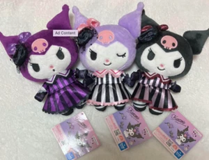 Kuromi Sanrio Delusion Lady Moso Ojou-sama conjunto de 3 juguetes de peluche Japón limitado - Imagen 1 de 5