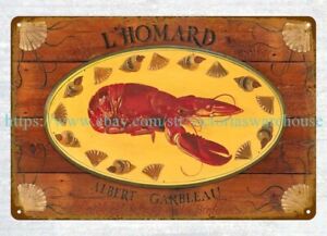 L'HOMARD ALBERT GARBLEAU lobster metal tin sign wall art wallpaper
