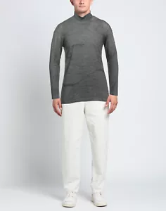 RRP €420 EMPORIO ARMANI Cashmere & Wool Jumper Size 3XL Grey Marble High Neck - Picture 1 of 6