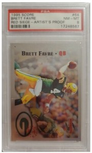 1995 Score Brett Favre RED SIEGE ARTIST PROOF card #64 graded PSA 8 card POP 6