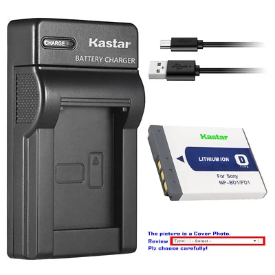 Kastar Battery Slim Charger for Sony NP-BD1 BC-CSD & Sony DSC-T90 Digital Camera
