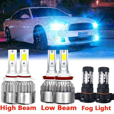 8000K para Dodge Charger 2011 2012 2013 2014 faróis de LED lâmpadas de neblina Hi/Lo - Imagem 1 de 4