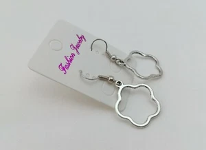 Pendientes contorno flor 38 mm plata tibetana silueta bisutería 010 - Imagen 1 de 3