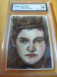 KING JOFFERY GAME OF THRONES KÜNSTLER AUTO 2014 ACEO KUNSTKARTENDRUCK BEWERTET MIT 10 - Bild 1 von 1