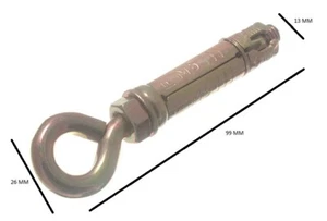 Bullone occhio di ancoraggio scudo M8 bullone M12 scudo da 65 mm lunghezza Yzp confezione da 50 - Foto 1 di 1