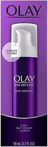 Olay Age Defying Anti-Wrinkle 2-in-1 Day Cream Serum Hydrate Firm 1.7 oz 12 Pack - Picture 1 of 4
