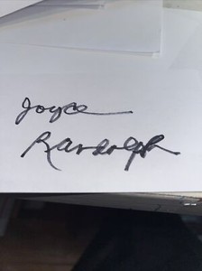 Joyce Randolph The Honeymooners signed 3x5 index card
