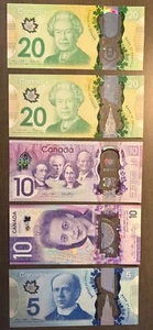 2015 - 2018 $20 $10 $5 Banknote Bills Polymer Commemorative Canada - Picture 1 of 17