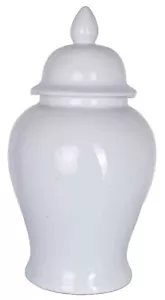 Prunkgefäss Lujo Vasija con Tapa Blanco Búcaro Colgantes Porcelana Vascular 50cm - Imagen 1 de 5