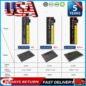 72Wh Battery for Lenovo ThinkPad T470 T480 T570 P51S P52S 01AV427 61++ - Picture 1 of 17