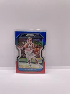 Dirk Nowitzki 2020-21 Panini Prizm Red White & Blue Prizm #180 Dallas Mavericks - Foto 1 di 2