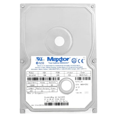 Maxtor 96147H8 Diamondmax 60GB 5400RPM Ata 3.5 " Inch - Image 1 of 4