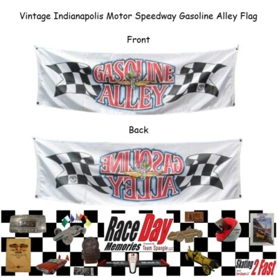 IMS Gasoline Alley Flag 19" x 65" Indianapolis Motor Speedway Vintage - Image 1 of 4