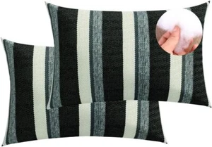 2Pack Outdoor Indoor Lumbar Pillow 12"x20"Waterproof Patio Oblong Throw Pillows - Picture 1 of 8