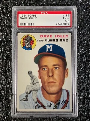 1954 Topps Baseball #188 Dave Jolly PSA 5.5 - Image 1 of 2