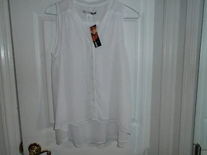 Necessary Objects White High Low Sleeveless Top Size Small New With Tags - Picture 1 of 2