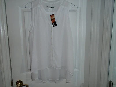 Necessary Objects White High Low Sleeveless Top Size Small New With Tags - Image 1 of 2