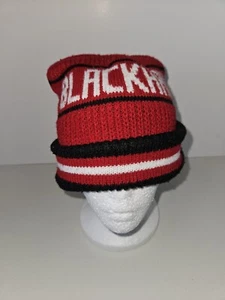 Chicago Blackhawks Beanie Wintermütze Strickmütze Vintage hergestellt in den USA Rossmor Industries - Bild 1 von 5