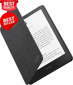 Kindle Paperwhite Case, Lightweight, Water-Safe, Foldable Fabric Cover (Black). - Picture 1 of 12