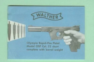 Walther Model OSP Owners Manual Reproduction - Picture 1 of 1