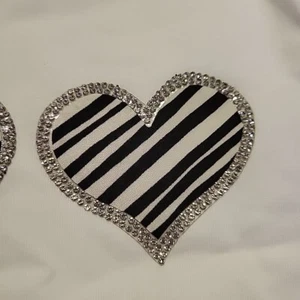 Girls Bling Zebra Heart Shirt Sz 4 New  - Picture 1 of 3