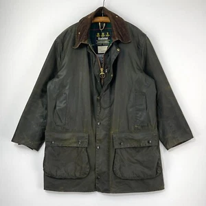 Chaqueta de Cera Barbour Northumbria Para Hombres C42 Grande Verde Clásico Abrigo de Campo Vintage - Imagen 1 de 20