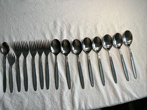 Cubiertos de acero inoxidable vintage Amefa Tulip Time Holanda 14 piezas MCM - Imagen 1 de 15