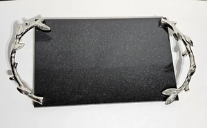 Michael Aram Olive Branch Black Granite Cheese Board 15-1/2" - Picture 1 of 15
