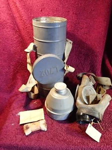 FULL SET - L.702 , 1939 , GAS MASK , USED IN FINLAND , WW II - Picture 1 of 9