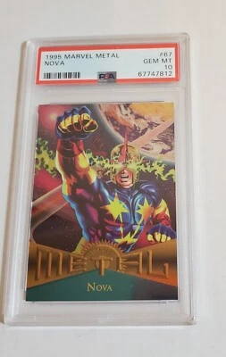 1995 Marvel Metal PSA 10 Nova Avengers Gem Mint vtg comics Low Pop New Slab #67 - Image 1 of 2