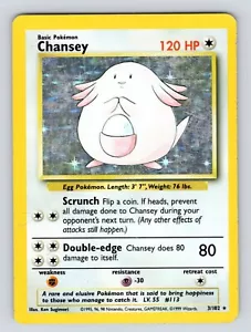 Chansey 3/102 - Holo Rare - Base Set Pokemon Card MP* - Picture 1 of 2