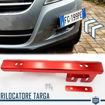 PORTATARGA Anteriore Auto per MINI RILOCATORE Laterale a Scomparsa METALLO Rosso - Immagine 1 di 4