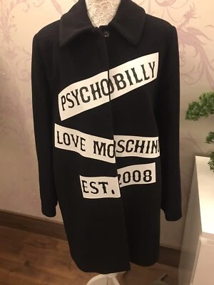 Love Moschino Black Plaid Coat Size 12 - Image 1 of 4