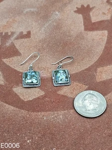 Earrings Sterling Silver and Roman Glass - Picture 1 of 3